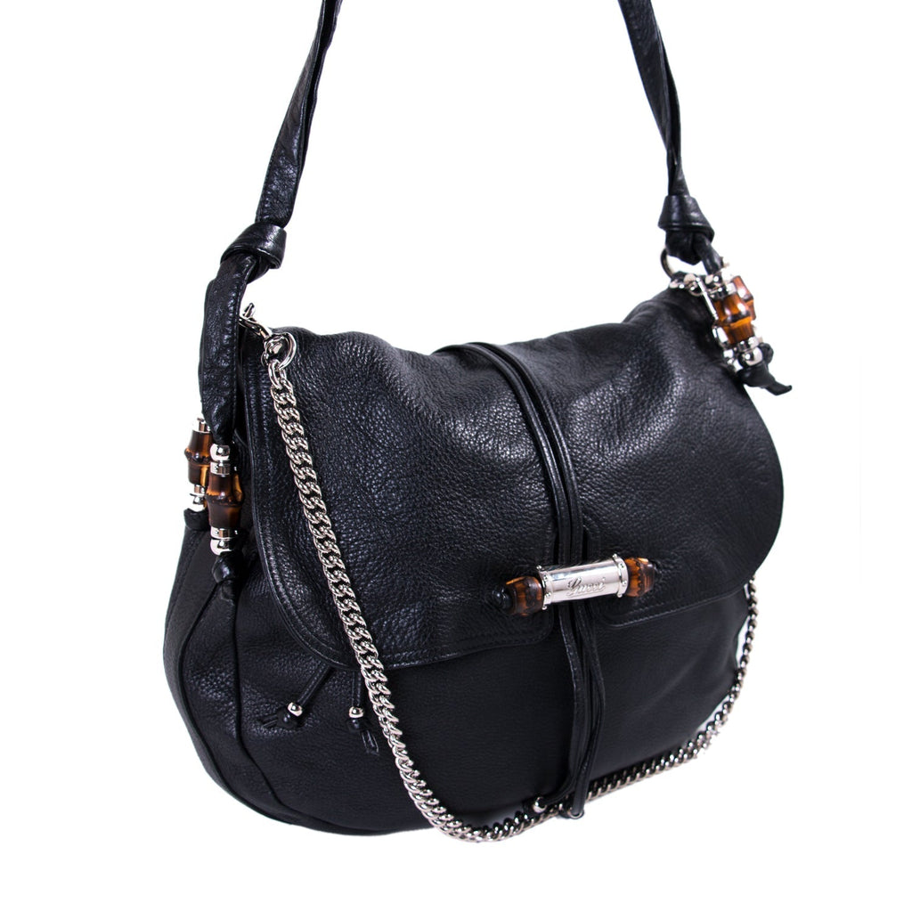 Gucci Bamboo Leather Hobo Bag