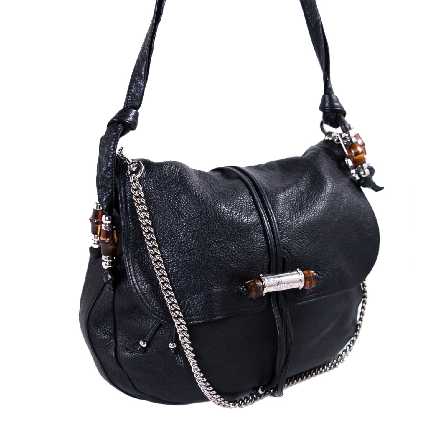 Gucci Bamboo Leather Hobo Bag