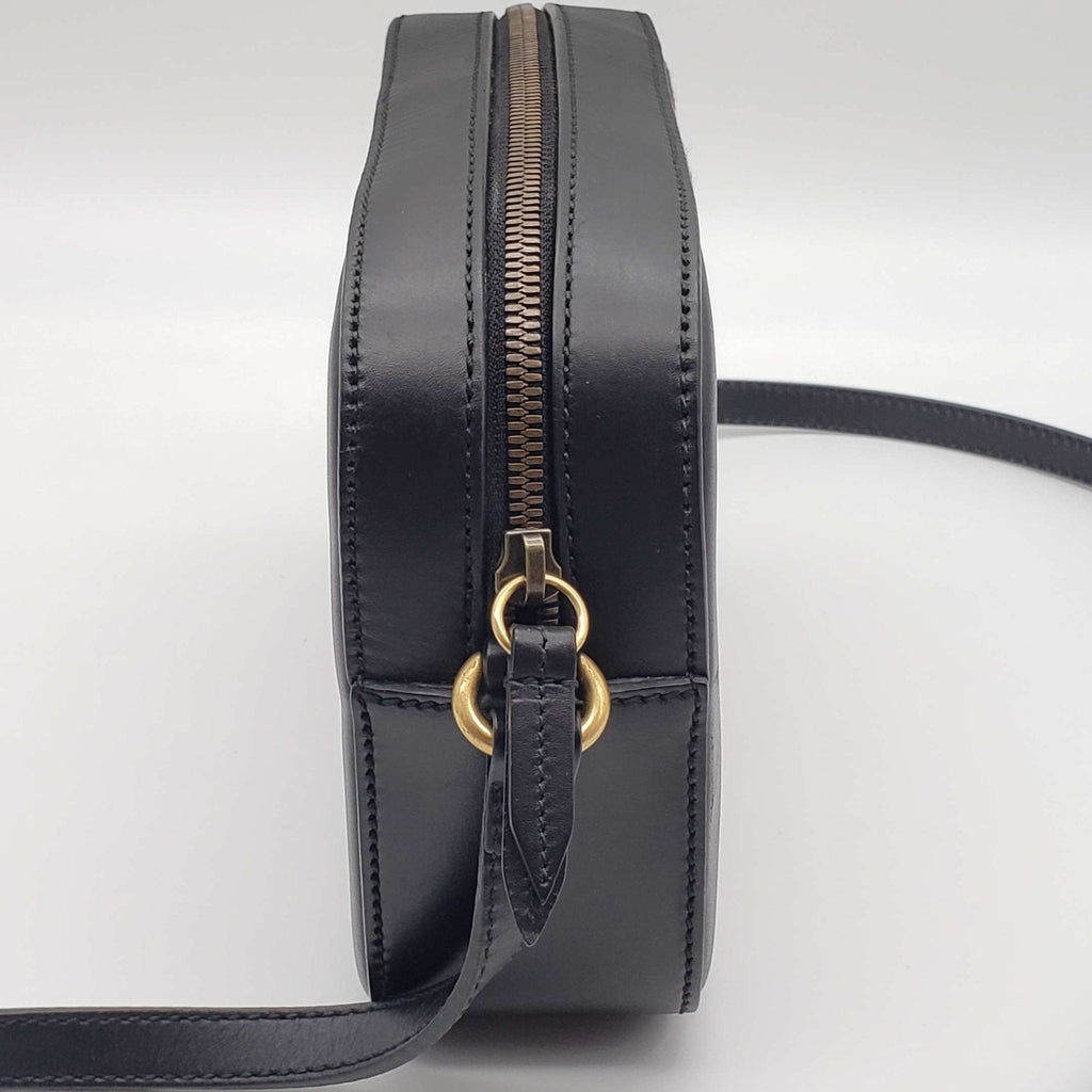 Gucci Bee Camera Black Leather Crossbody Bag