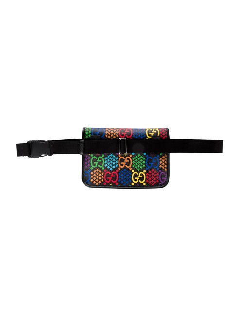 Gucci Women Belt Psychedelic Black Gg Supreme Canvas Cross Body Bag