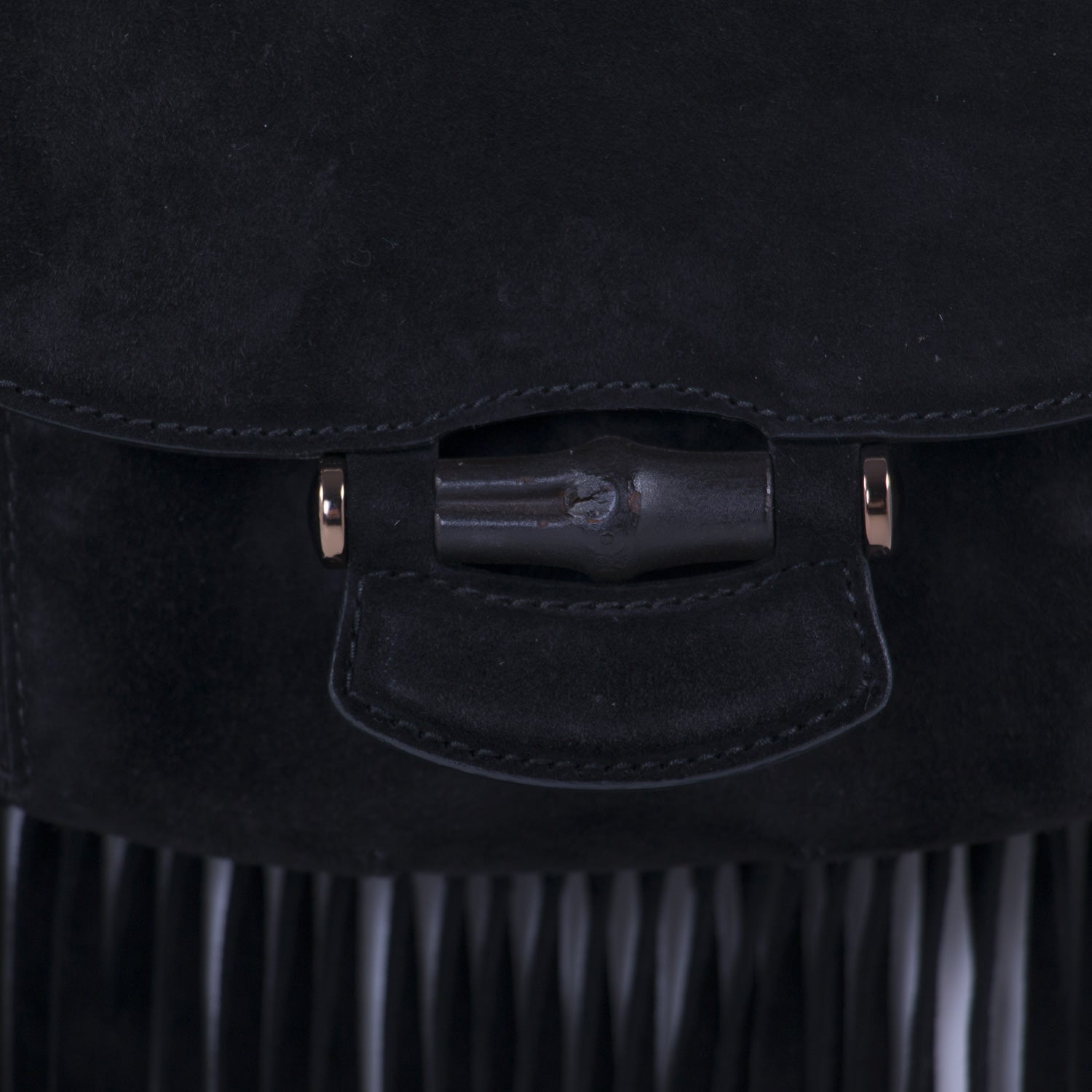 Gucci Nouveau Black Fringe Suede Bag
