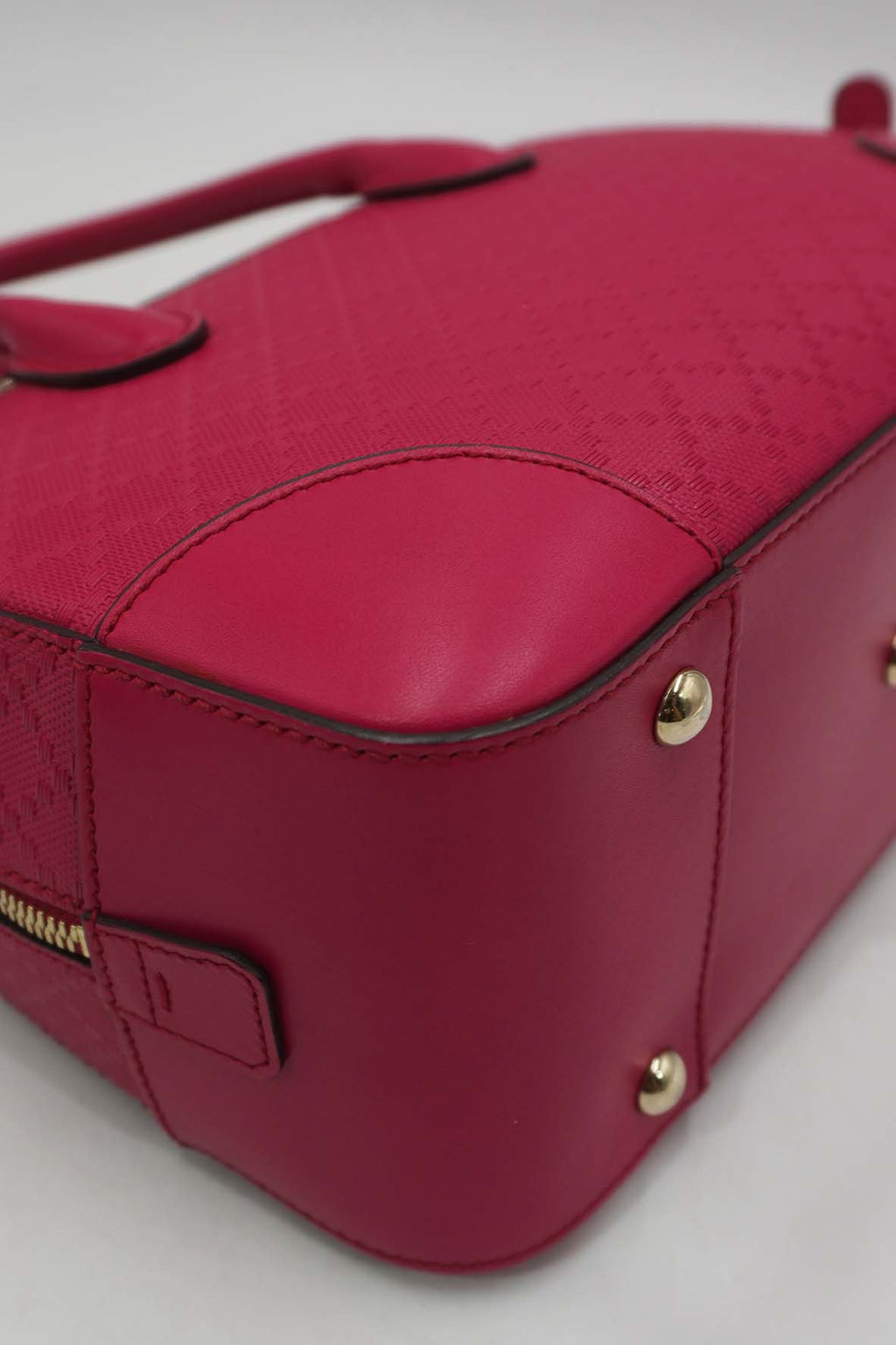 Bright Diamante Leather Top Handle Bag Pink