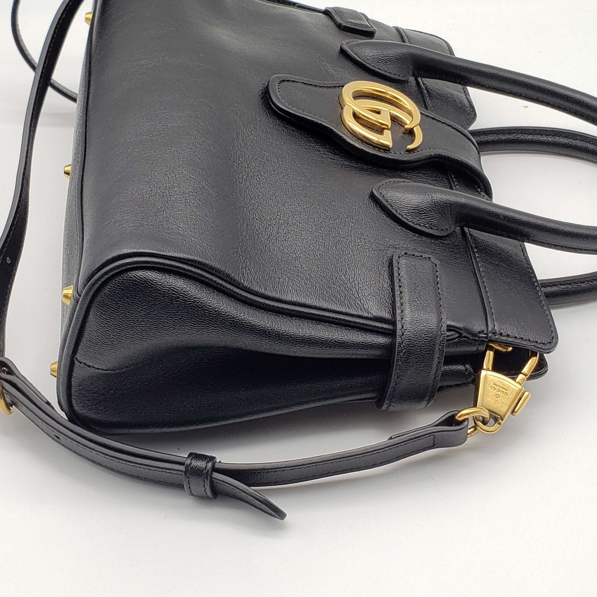 Gucci Calfskin New Sakai Lux Small Dahkia Top Handle Shoulder Bag