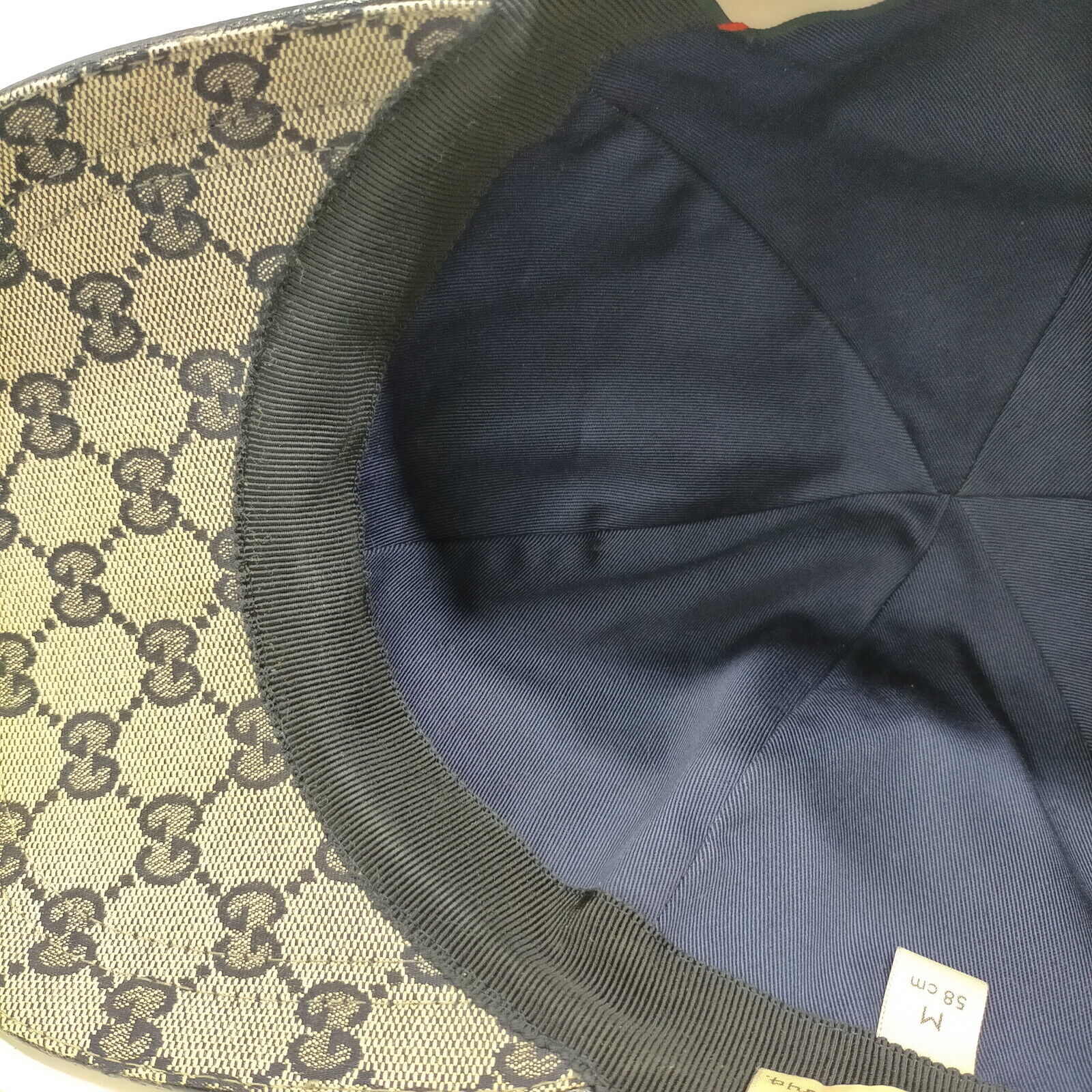 Gucci Cap GG Canvas Sherry Line Navy Blue Polyester