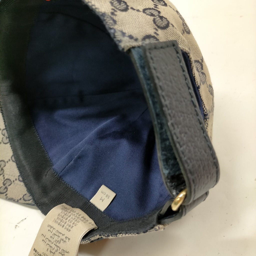 Gucci Cap GG Canvas Sherry Line Navy Blue Polyester