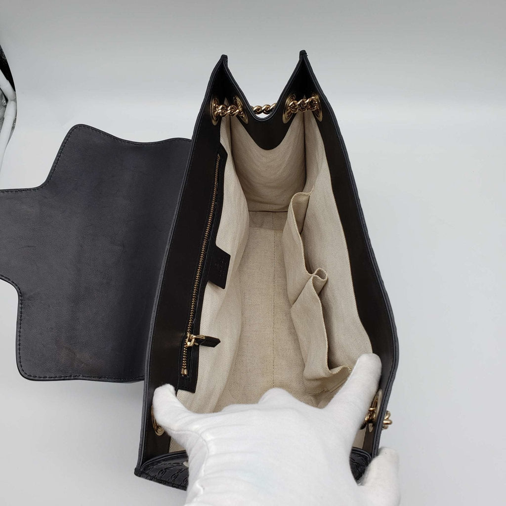 Gucci Emily Guccissima Large Black Shoulder Bag