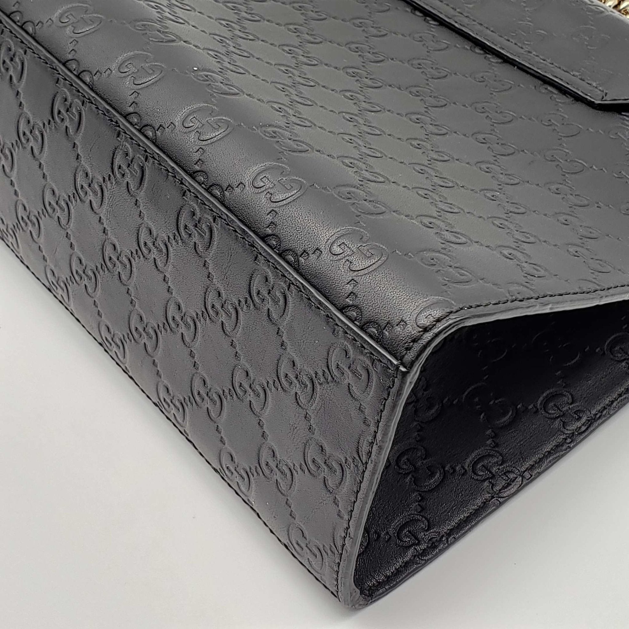Gucci Emily Guccissima Large Black Shoulder Bag