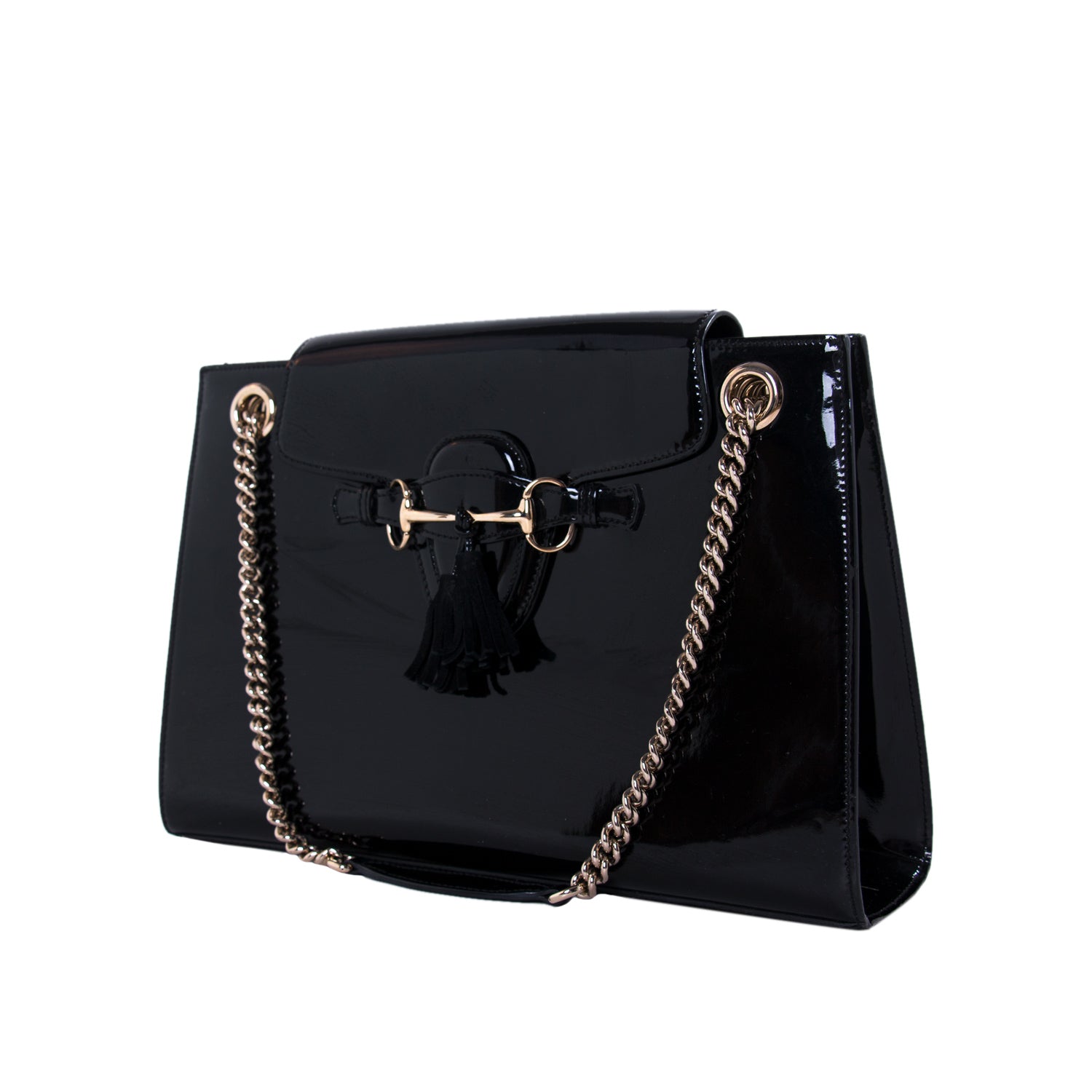 Gucci Emily Large Patent Leather Shoulder Bag