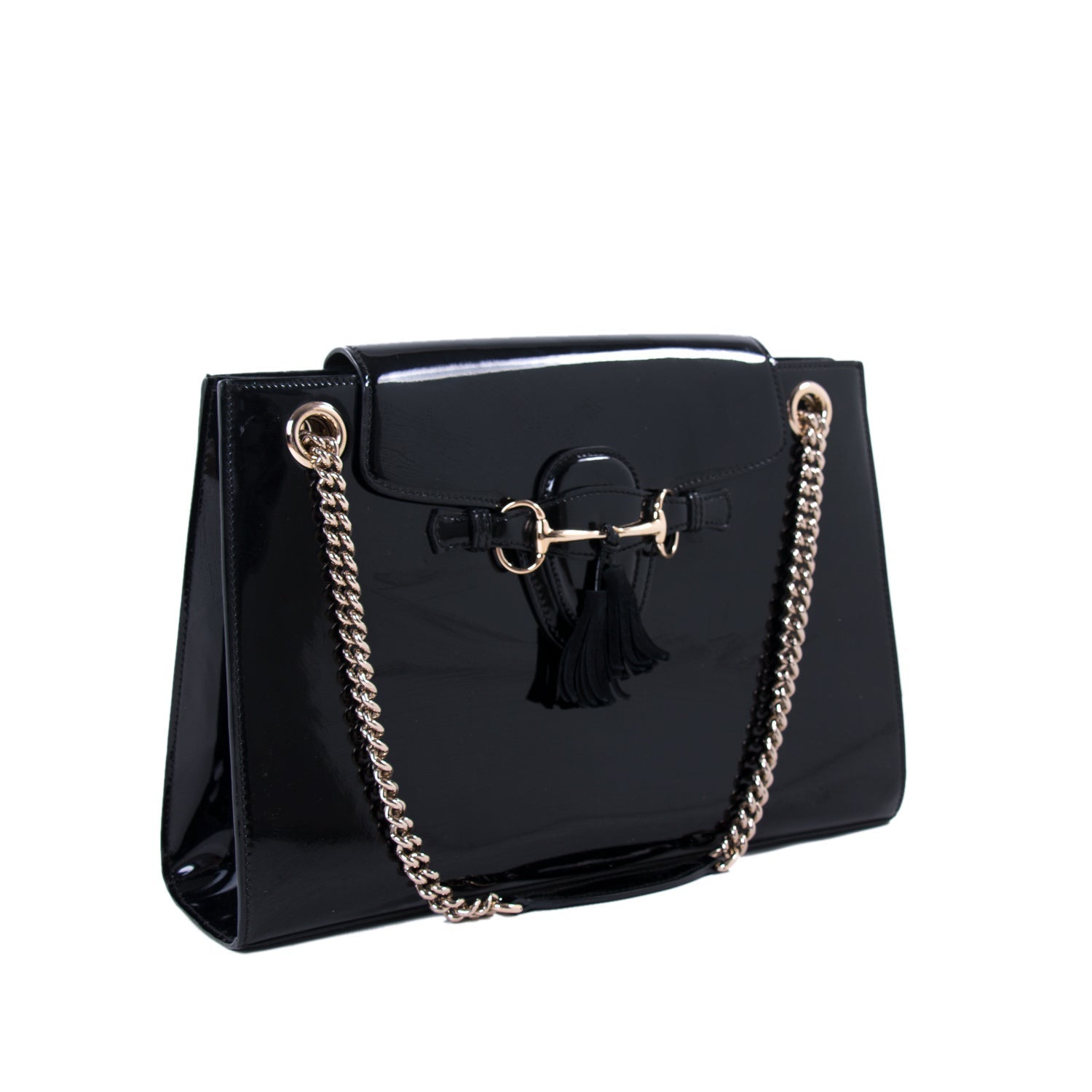 Gucci Emily Large Patent Leather Shoulder Bag