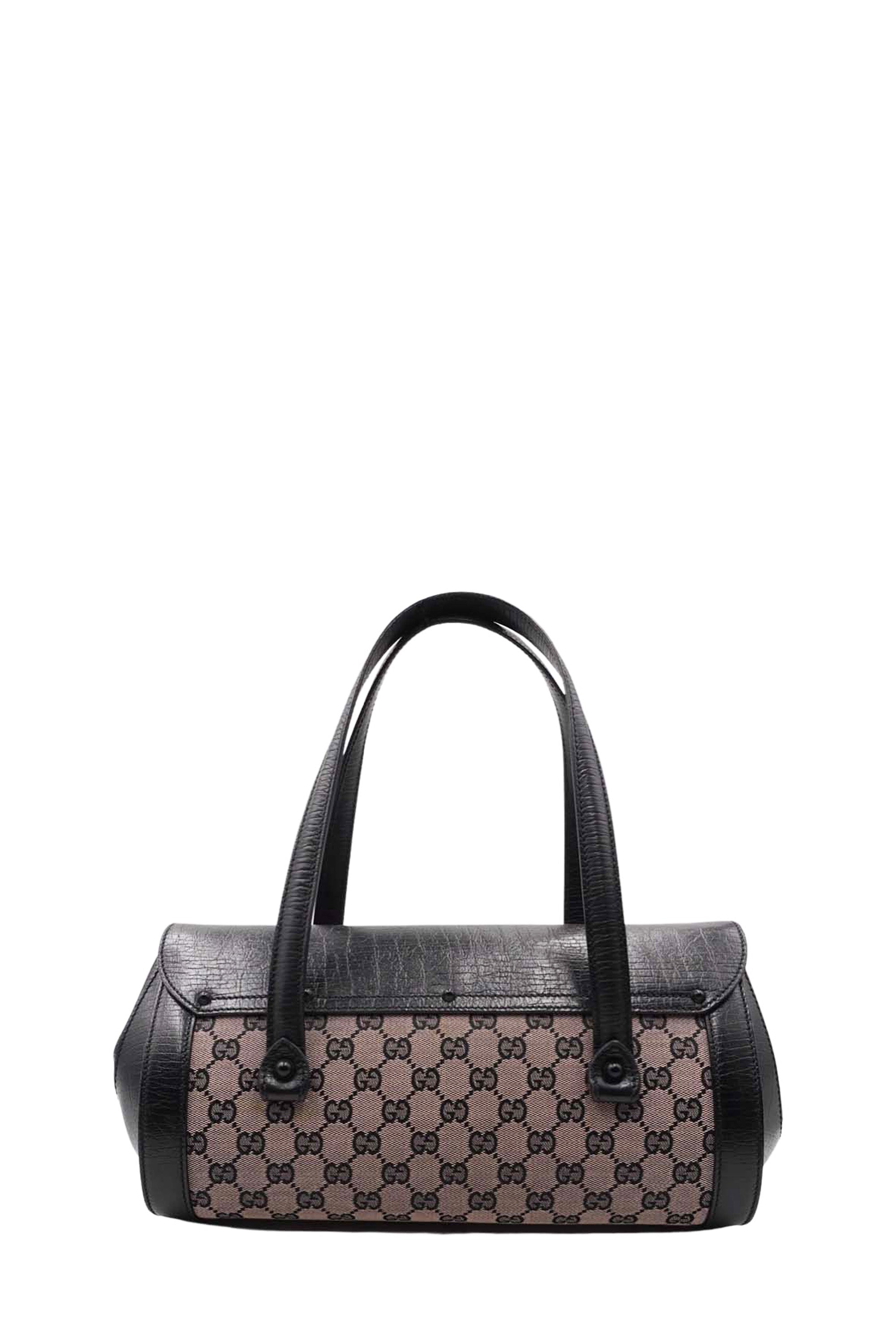 GG Canvas Bamboo Bullet Shoulder Bag Brown Black