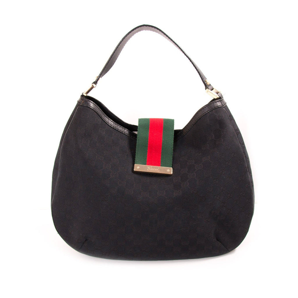 Gucci GG Black Canvas Hobo Bag