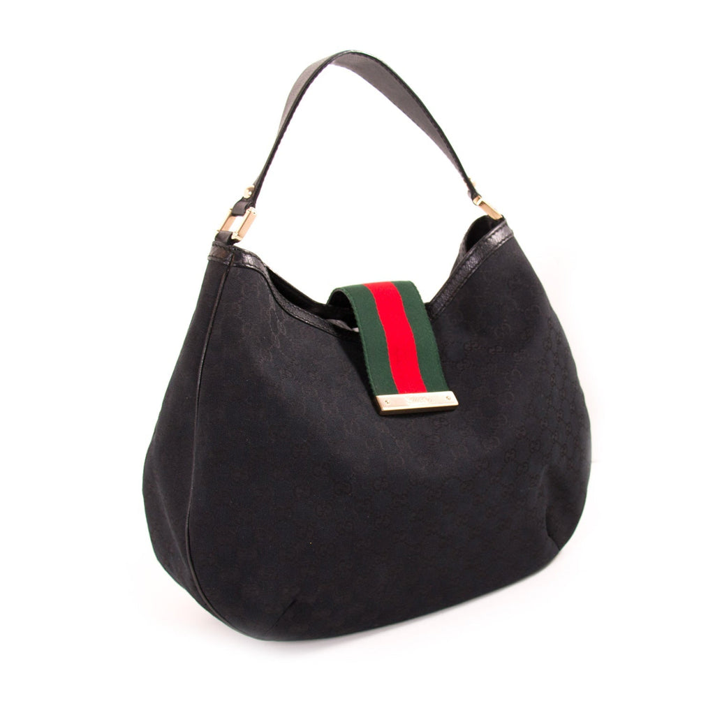 Gucci GG Black Canvas Hobo Bag