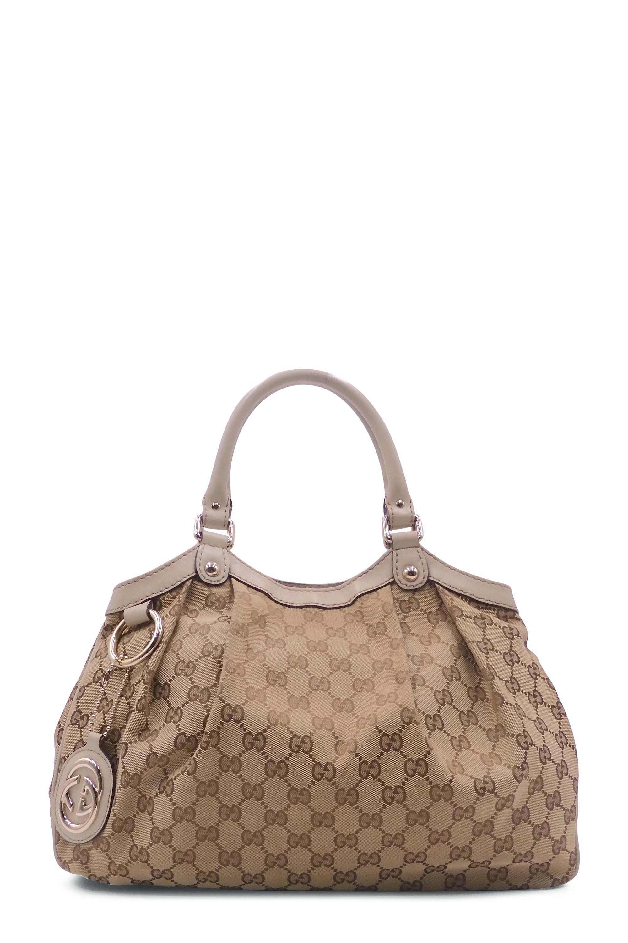 GG Canvas Sukey Boston Bag White