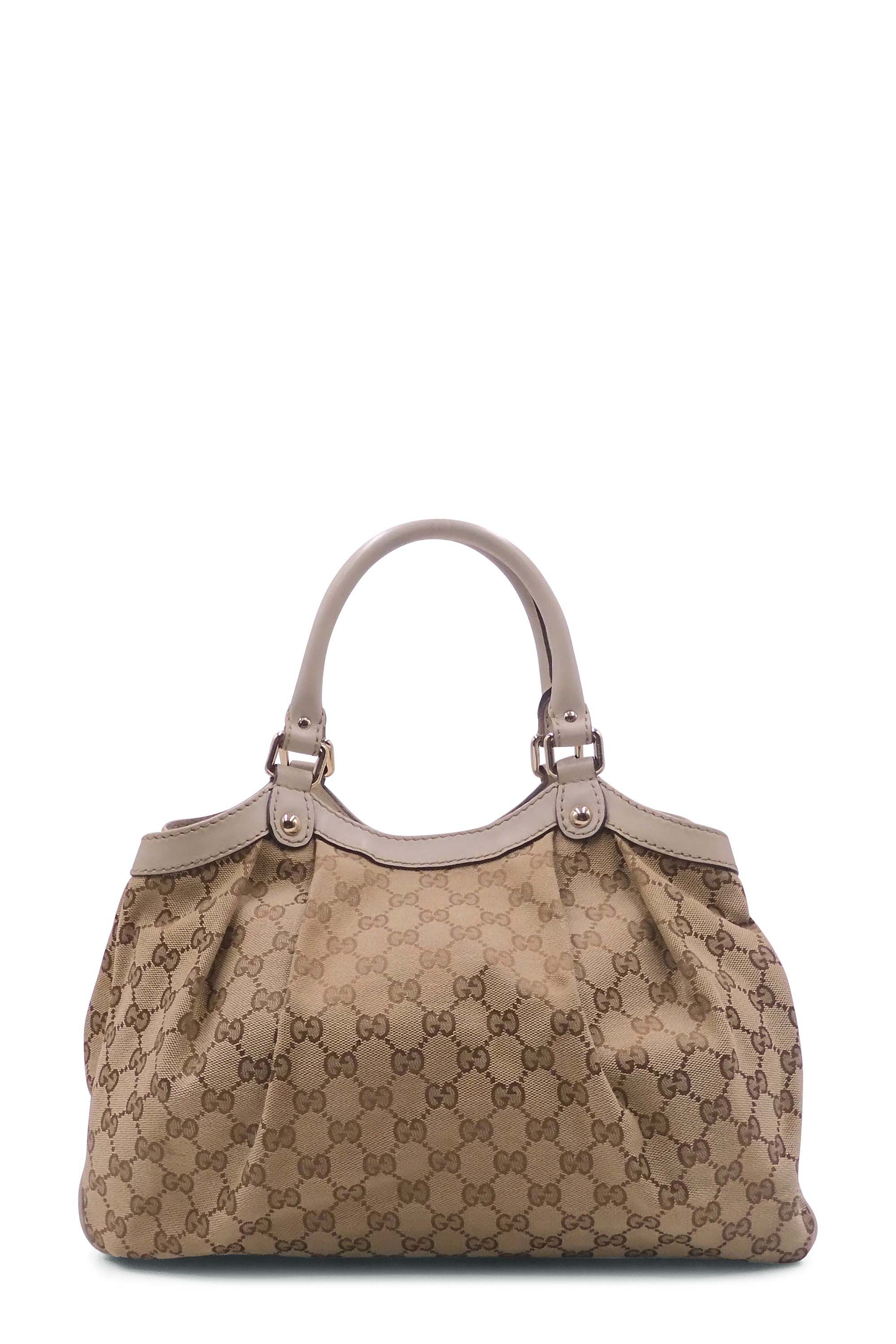 GG Canvas Sukey Boston Bag White