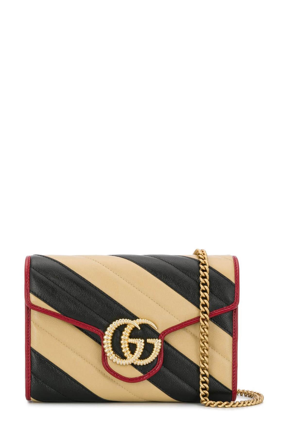 GG Marmont Chain Shoulder Bag Beige Black