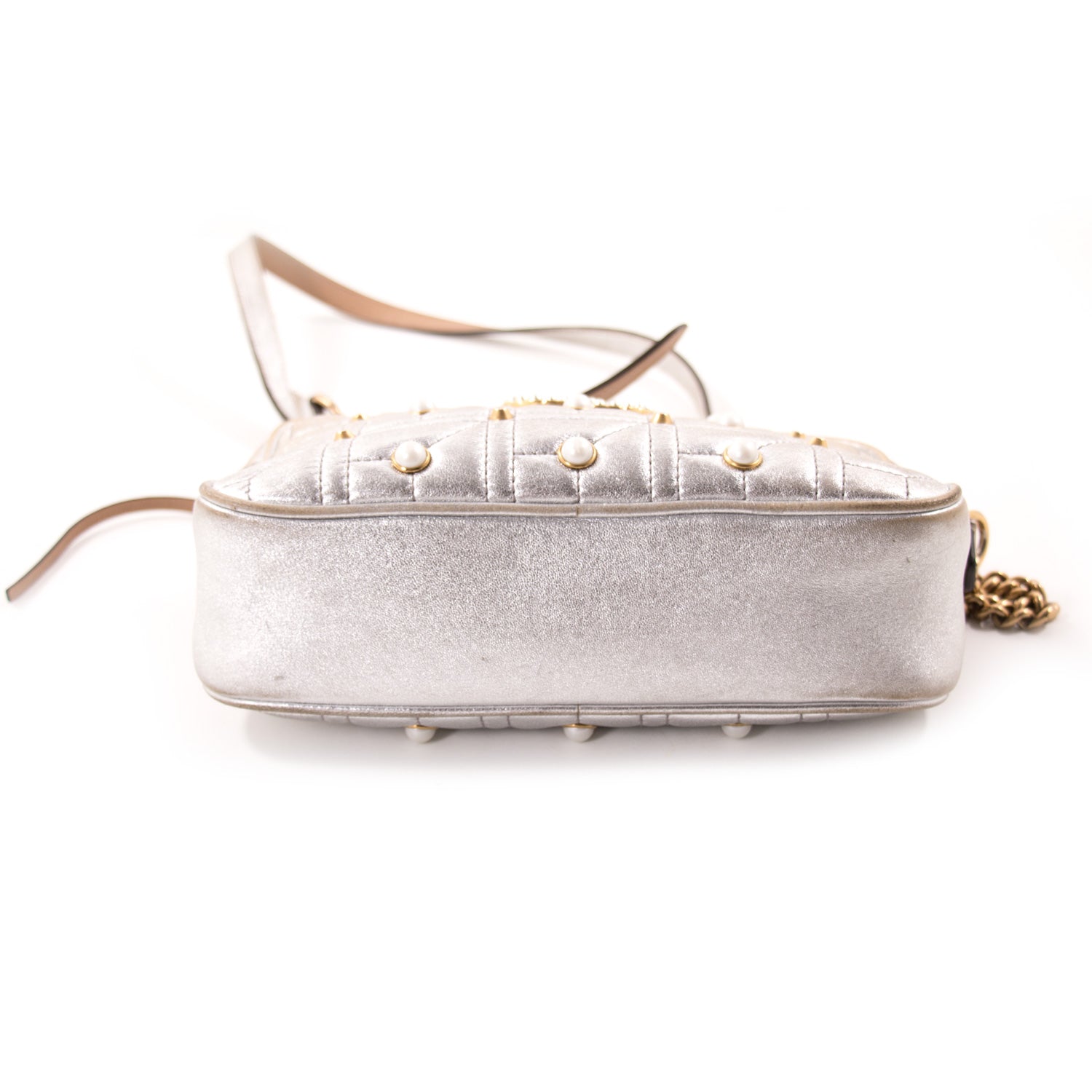 Gucci GG Marmont MatelassÃƒÆ’Ã‚Â© Silver Metallic Bag