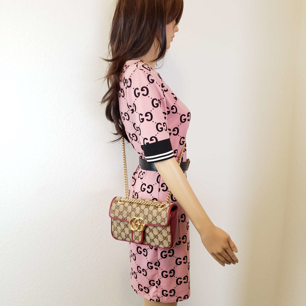 Gucci GG Marmont Mini Canvas & Leather Shoulder Bag