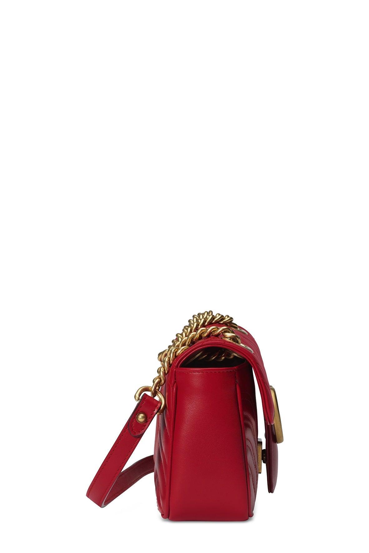 GG Marmont Mini Matelasse Bag Hibiscus Red