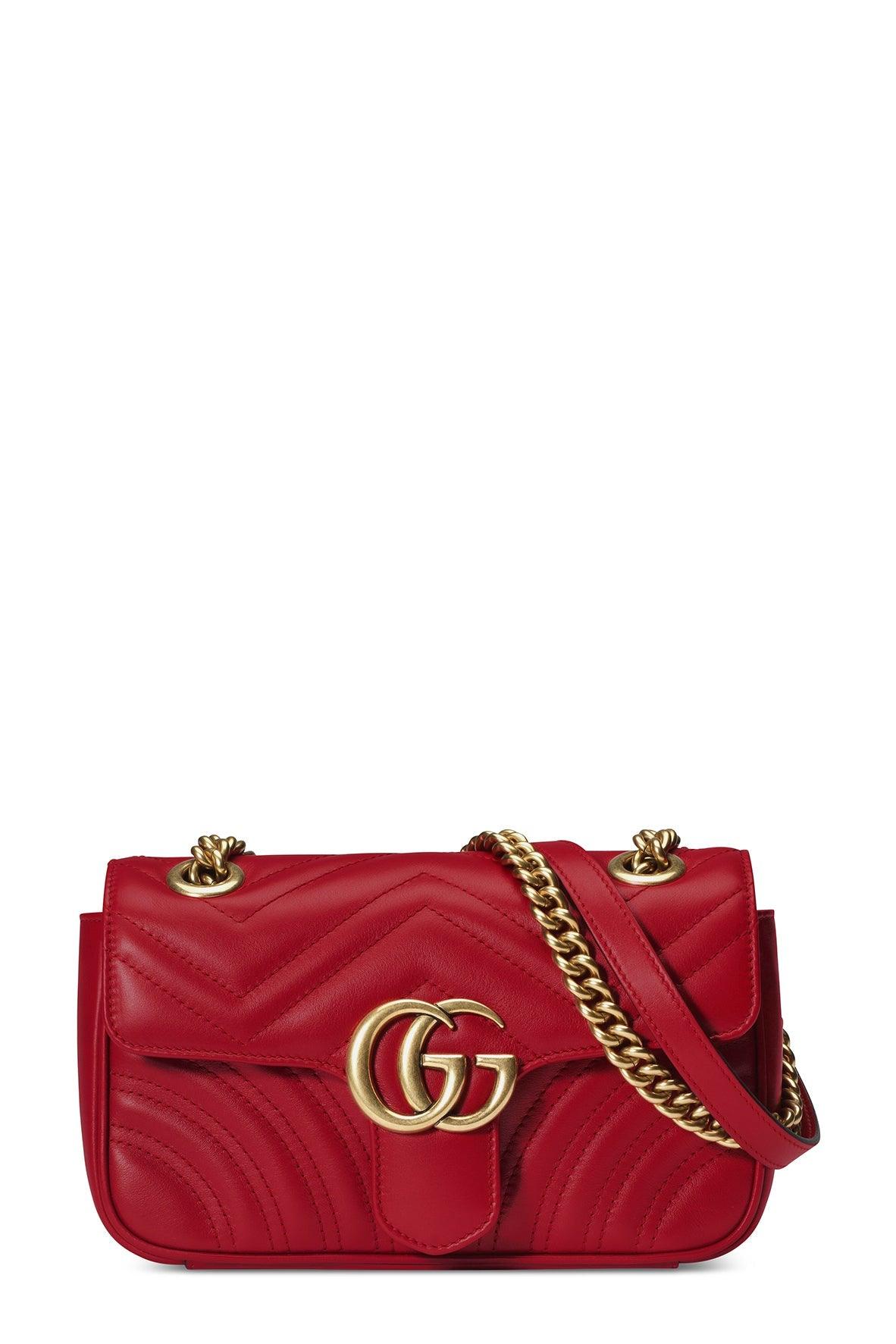 GG Marmont Mini Matelasse Bag Hibiscus Red