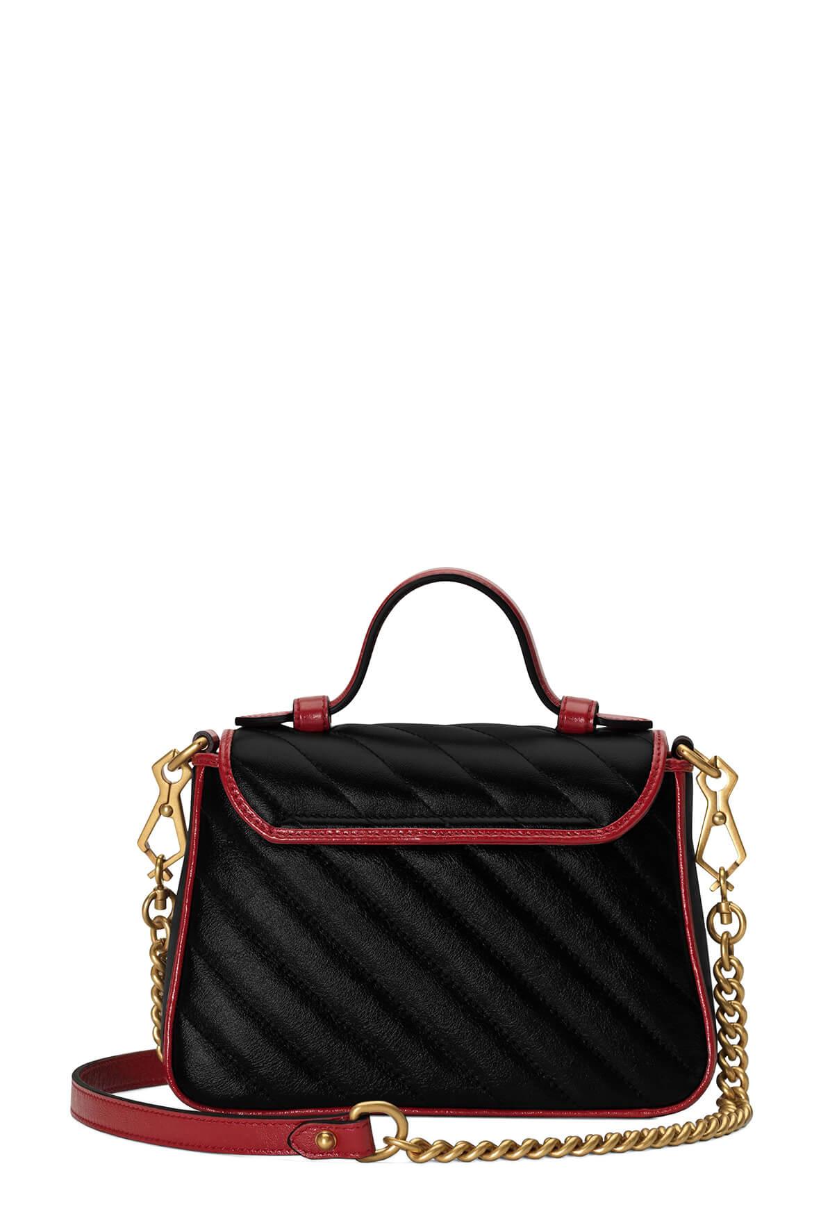 GG Marmont Mini Top Handle Black Red