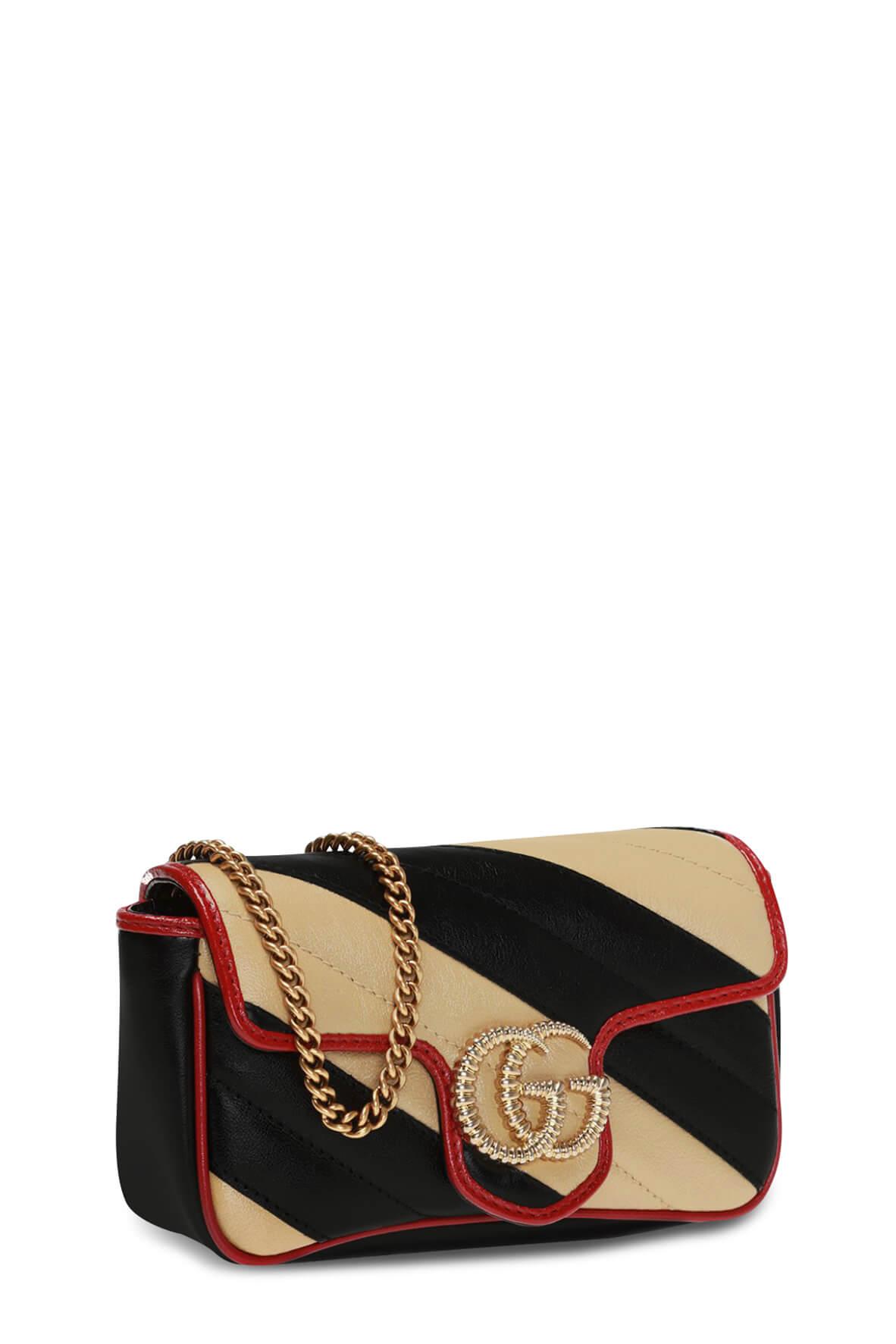 GG Marmont Super Mini Matelasse Bag Black Beige