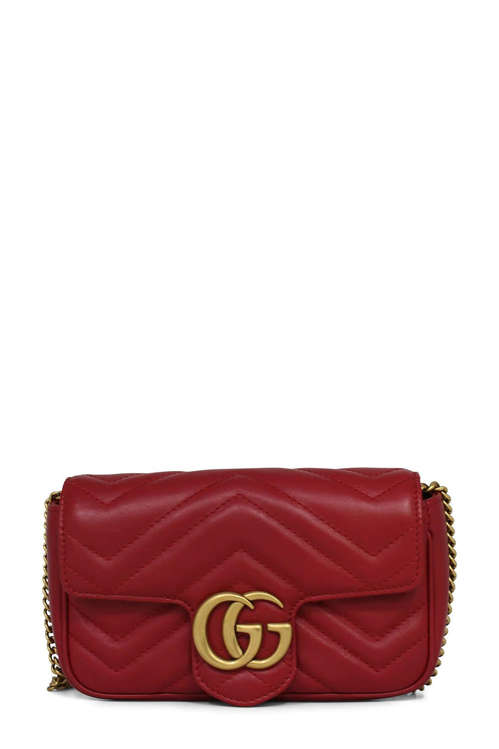 GG Marmont Super Mini Matelasse Bag Red