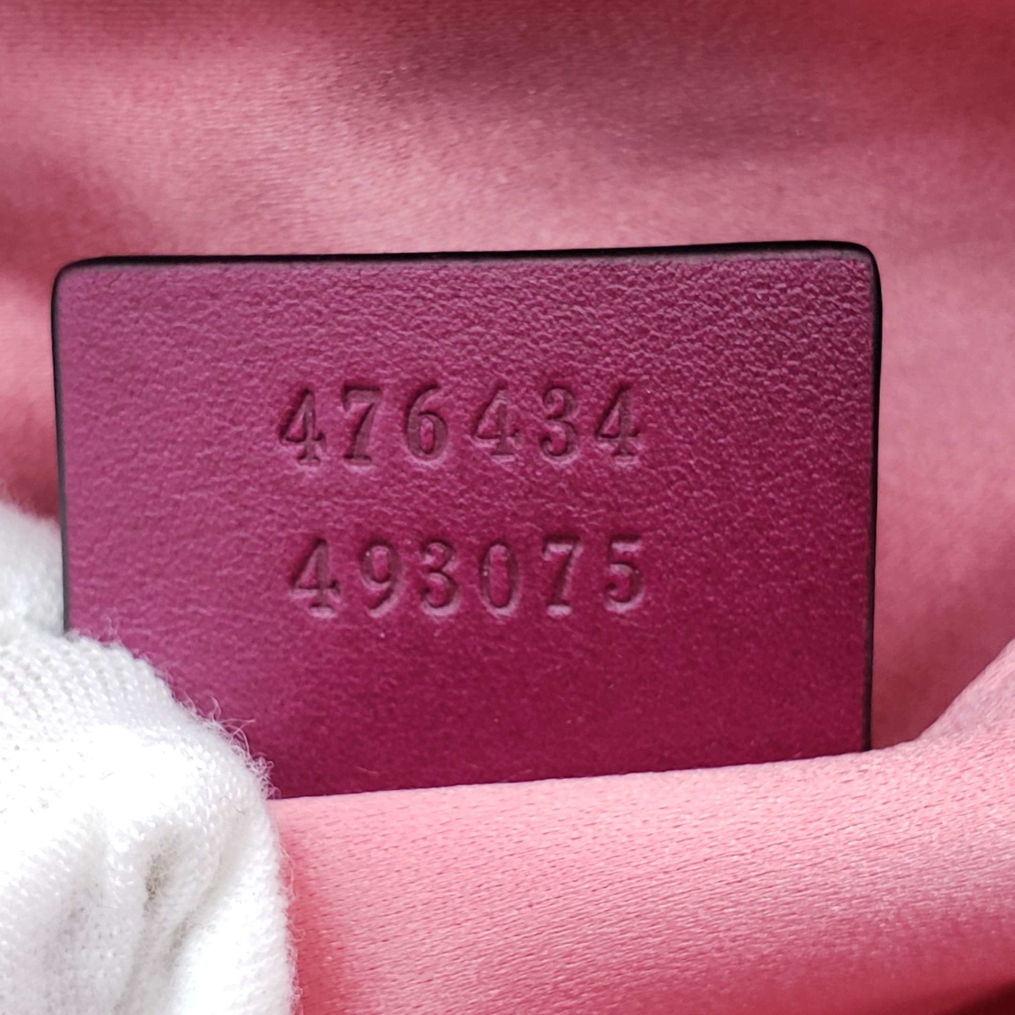 GUCCI GG Marmont Velvet Magenta Waist/Belt Bag