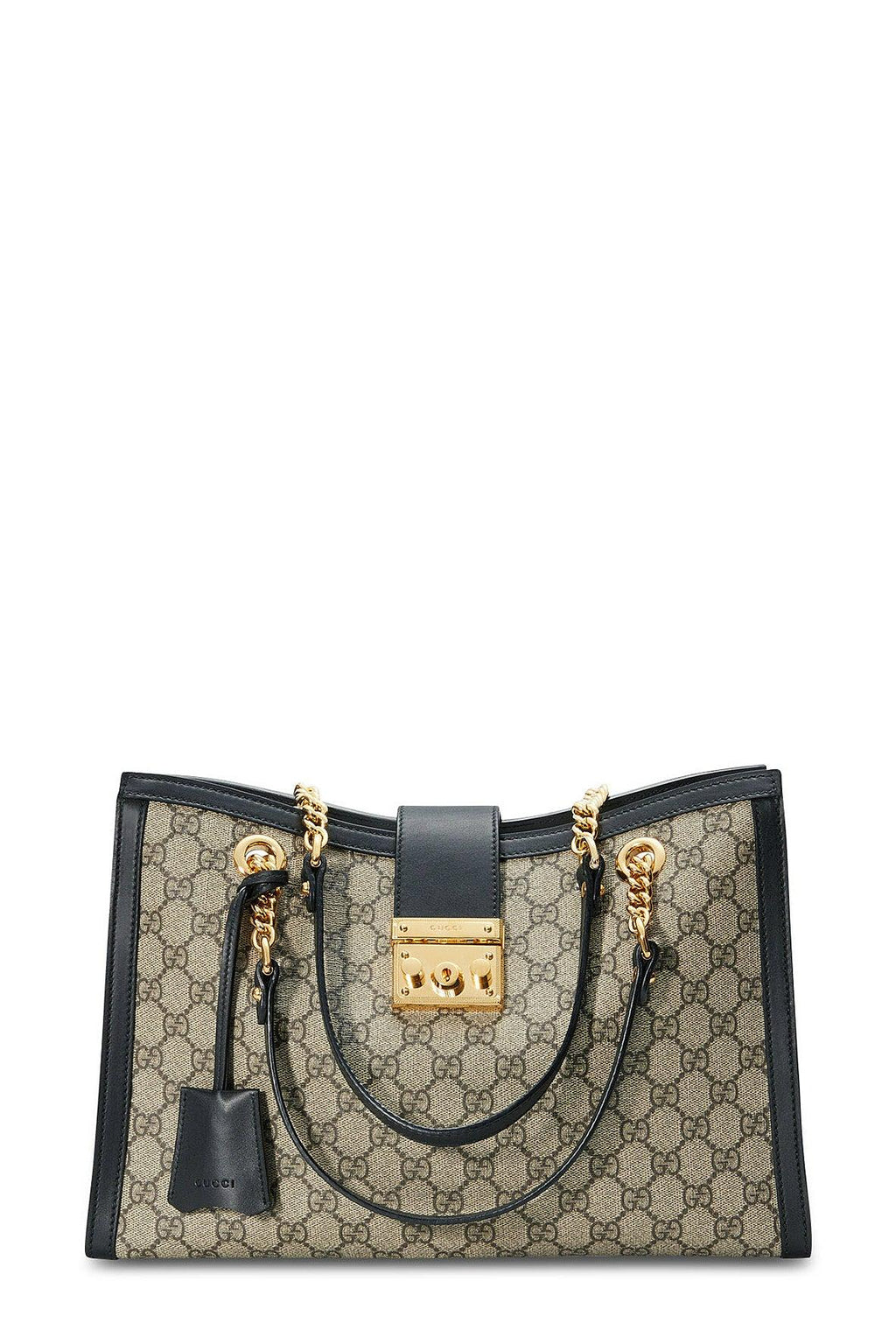 GG Supreme Padlock Medium Shoulder Bag Black