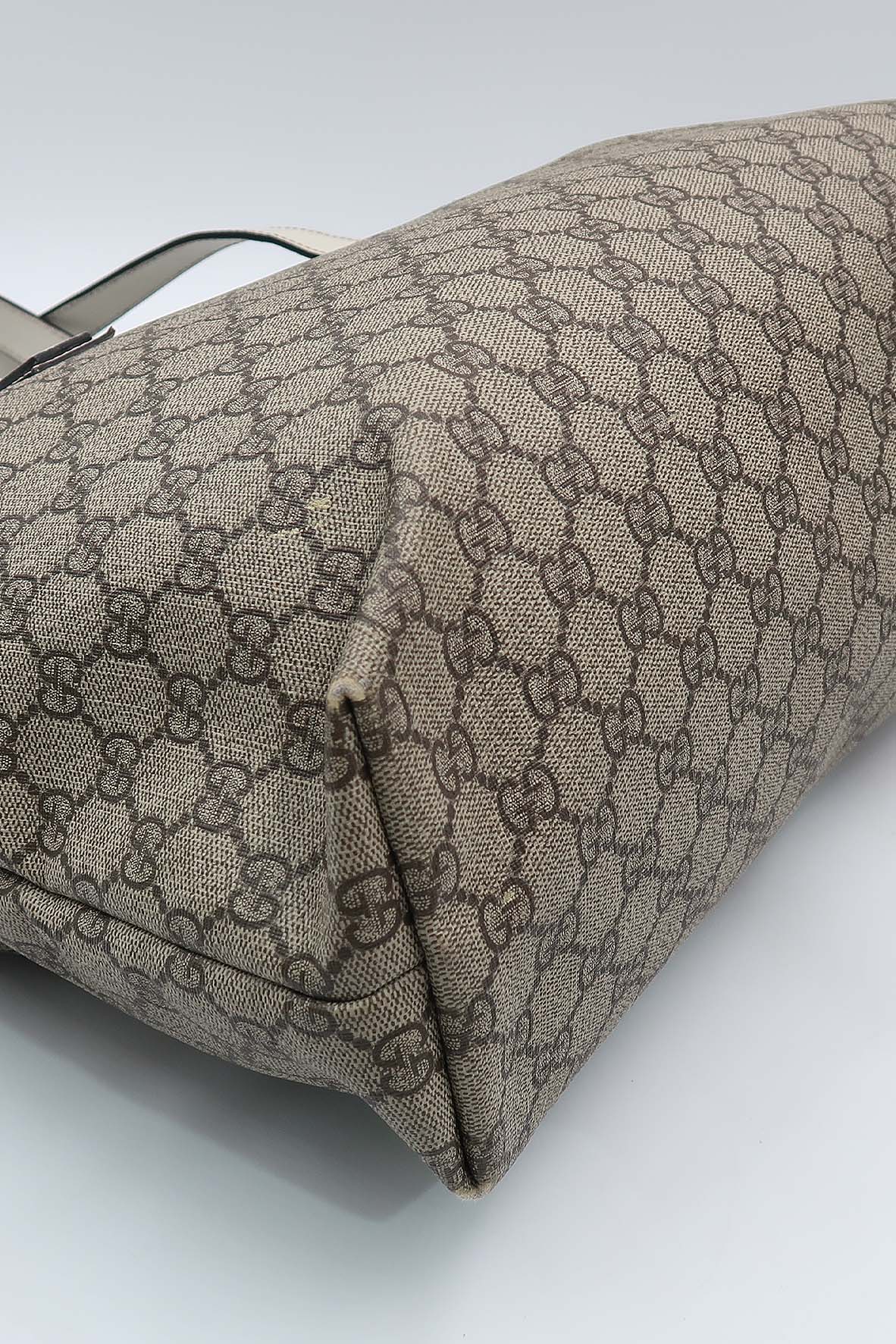 GG Supreme Tote Brown, White