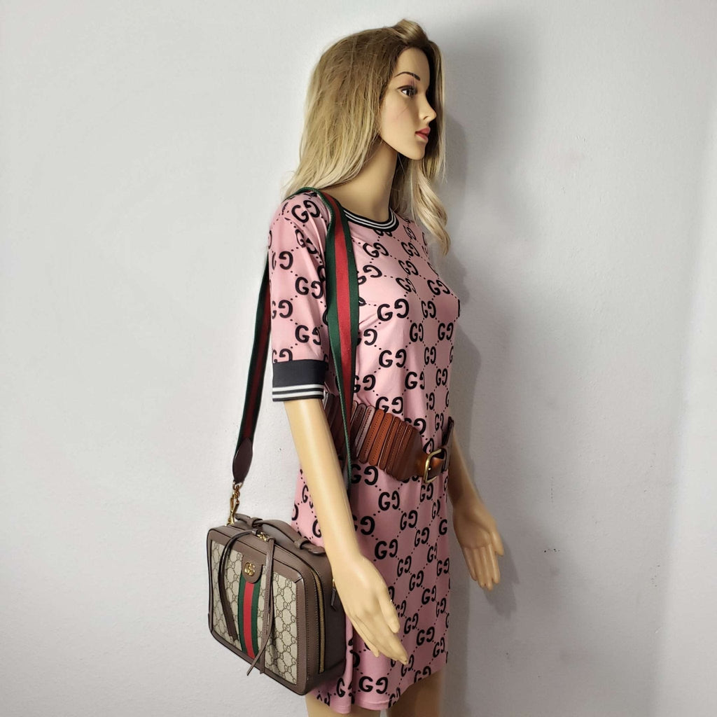Gucci GG Supreme Web Top Handle Shoulder Bag