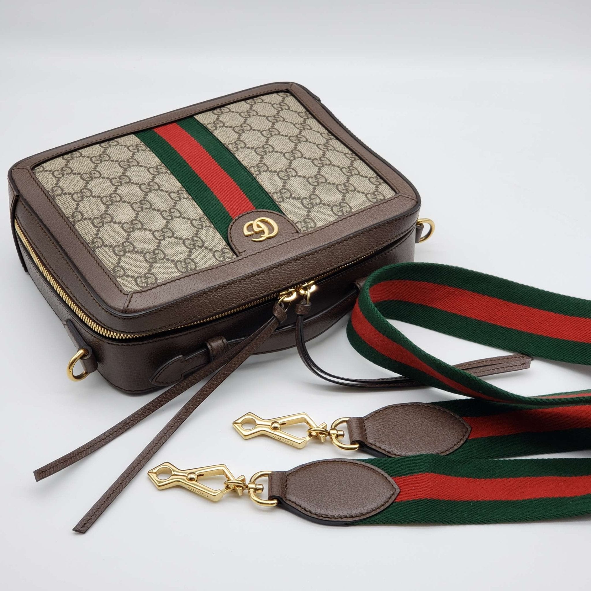 Gucci GG Supreme Web Top Handle Shoulder Bag