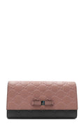 Guccisima Bow Continental Wallet Pink Grey