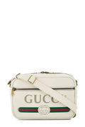 Logo Print Messenger Bag White