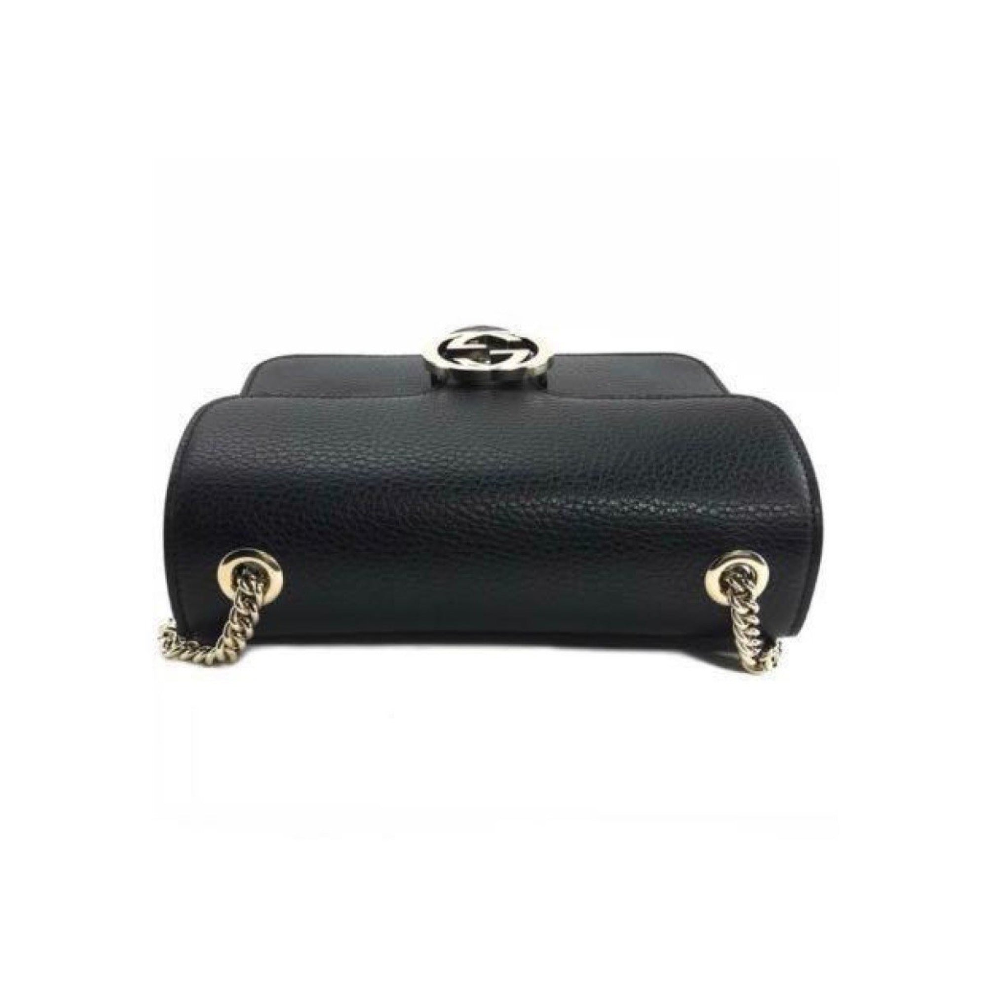 Gucci Black Icon GG Interlocking Small Crossbody Bag