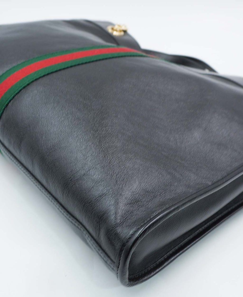 Maxi Rajah Chain Tote Leather Bag Black