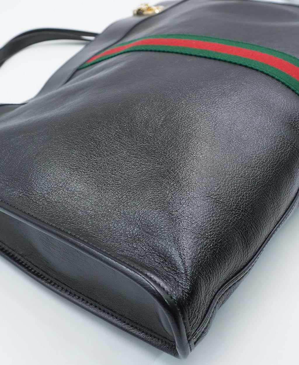 Maxi Rajah Chain Tote Leather Bag Black
