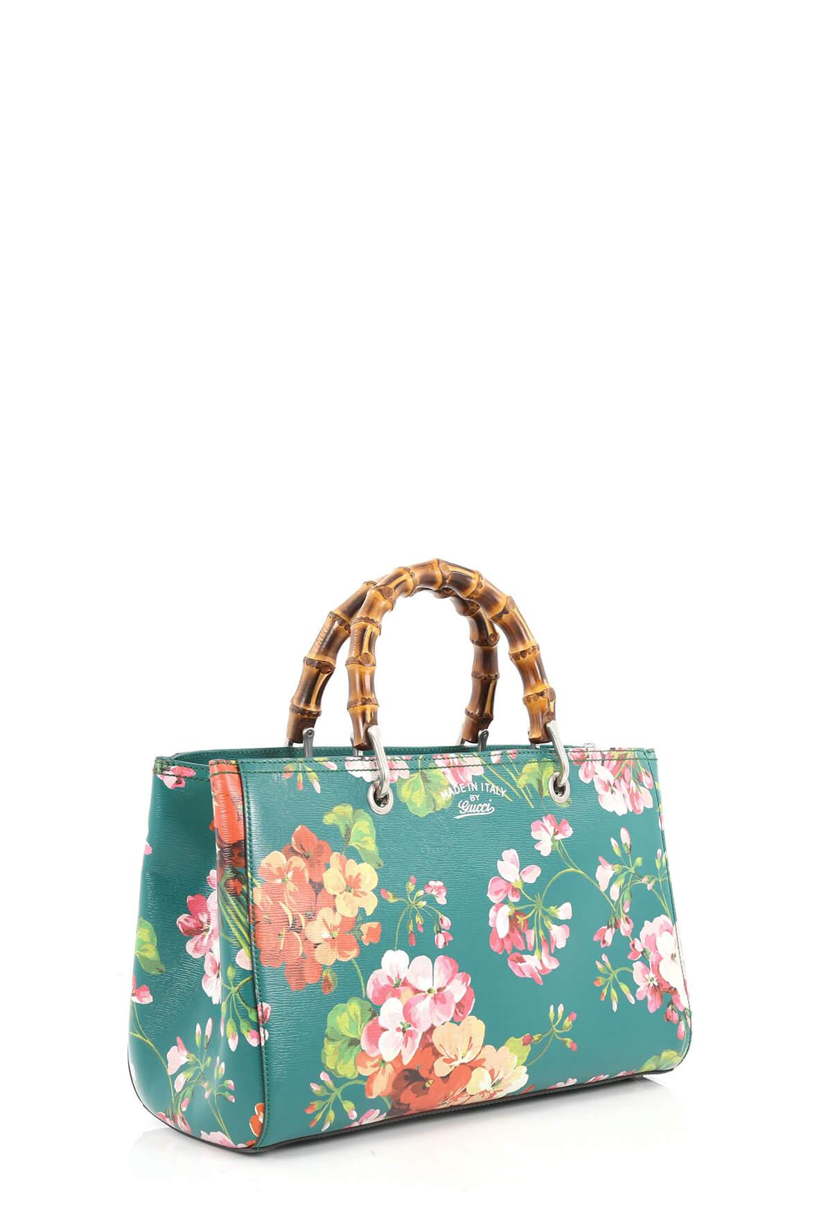 Medium Bamboo Shopper Green Blooms