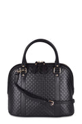 Medium Microguccissima Dome Satchel Black