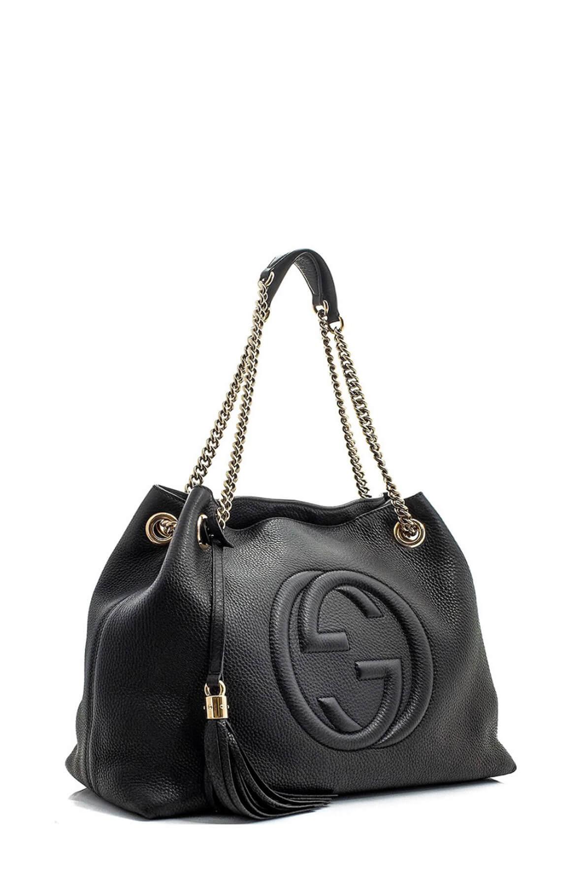 Medium Soho Chain Shoulder Bag Black