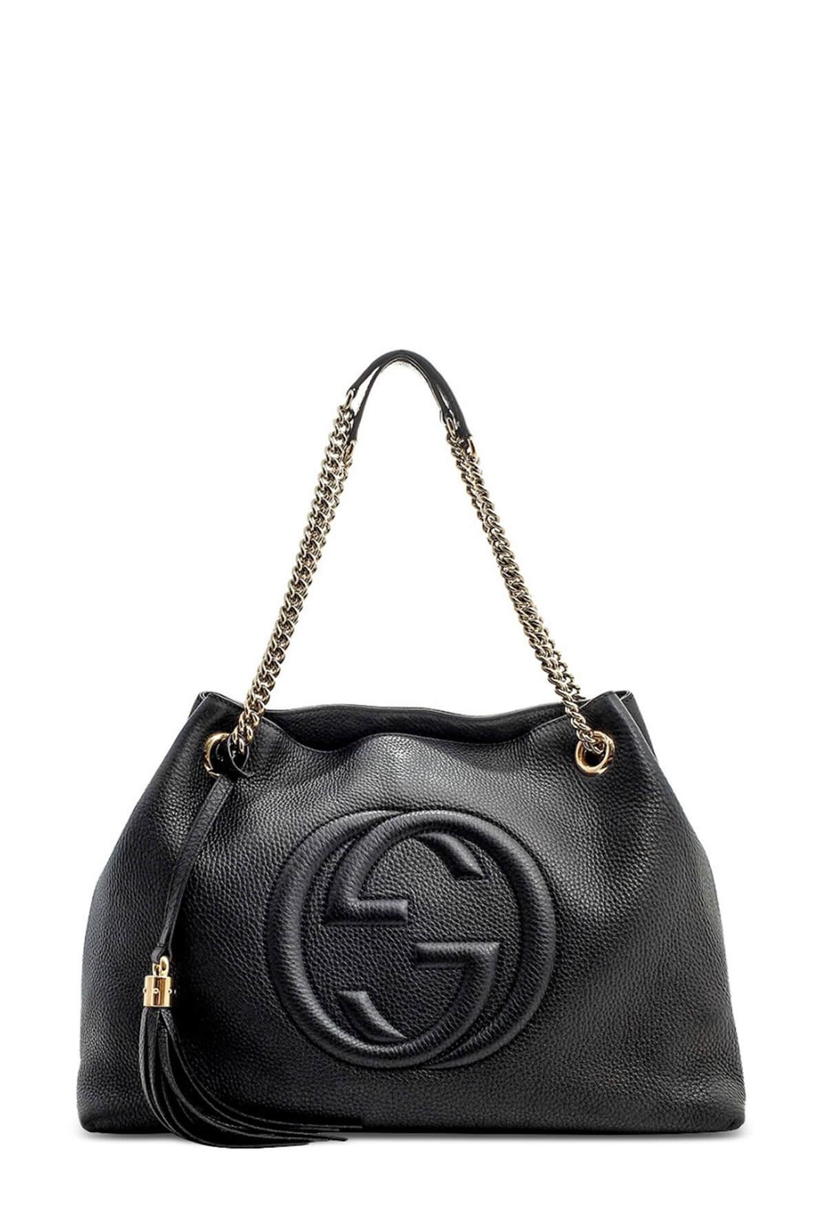 Medium Soho Chain Shoulder Bag Black