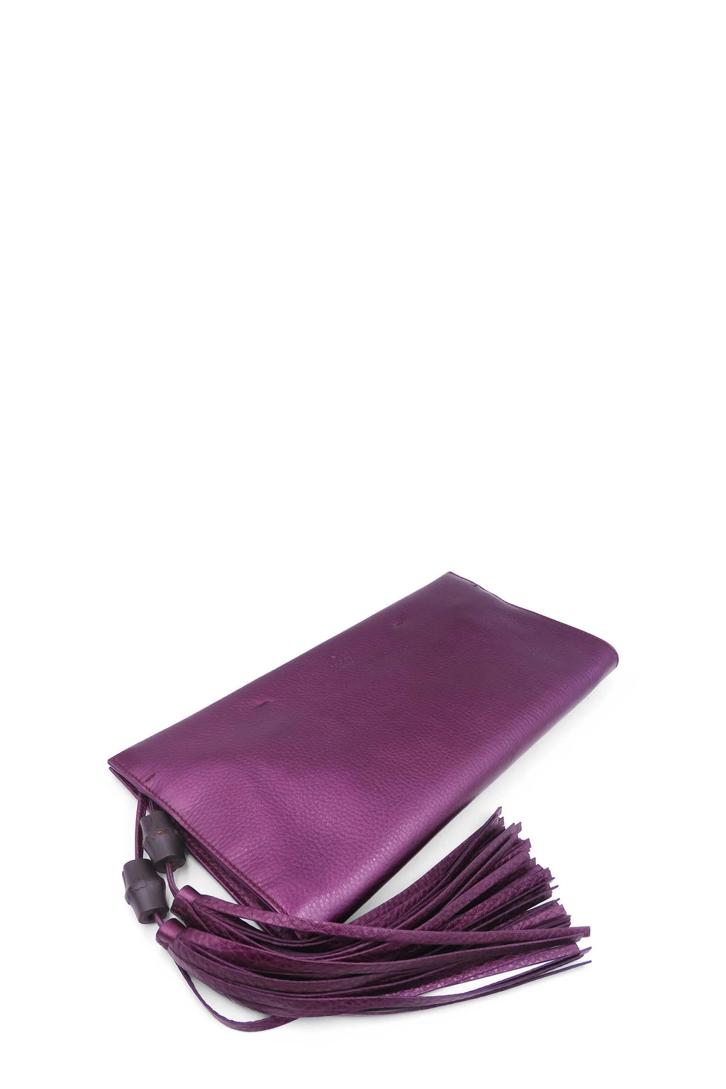 Nouveau Bamboo Tassel Clutch Purple