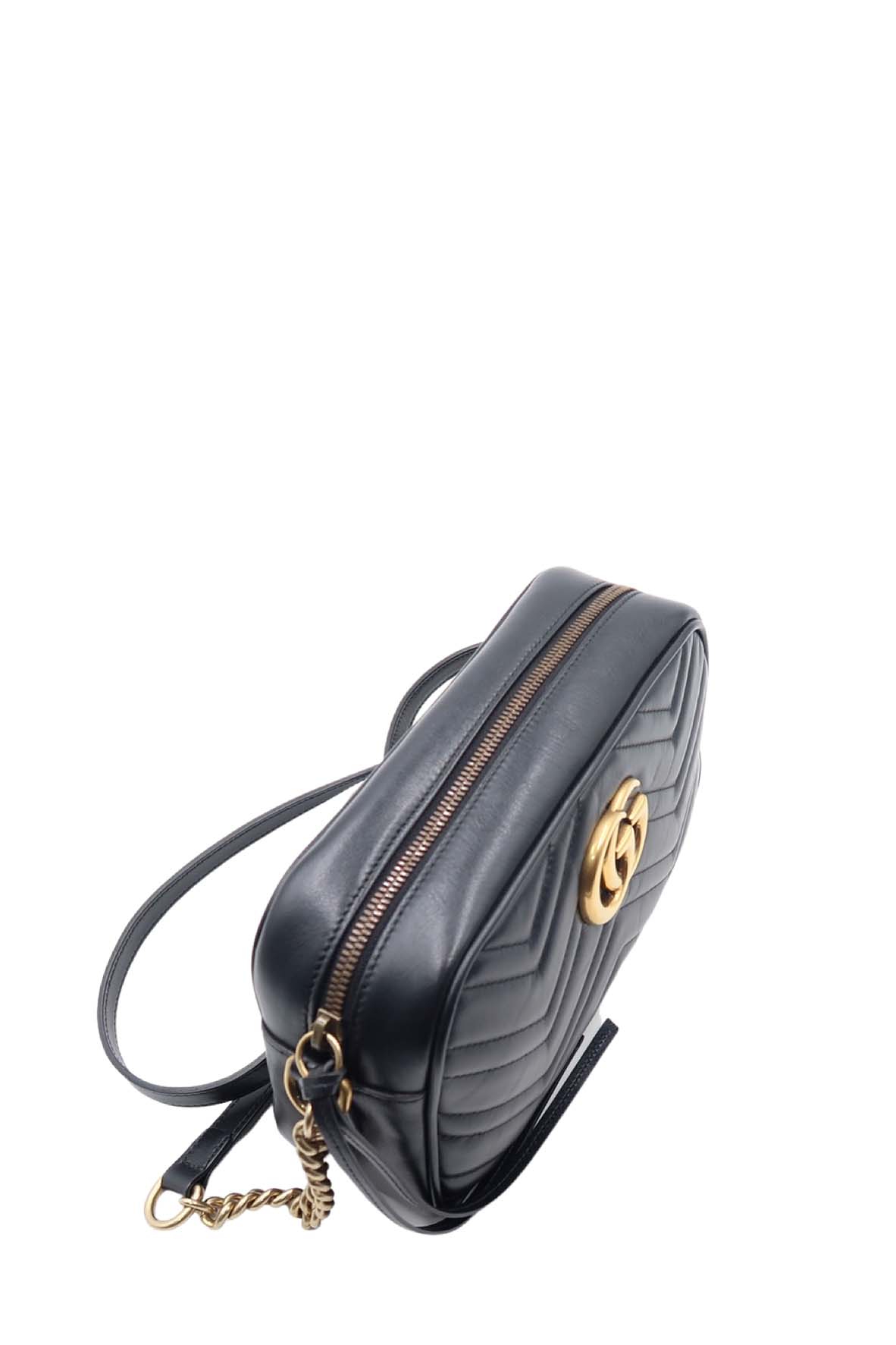 Small GG Marmont Matelasse Shoulder Bag Black