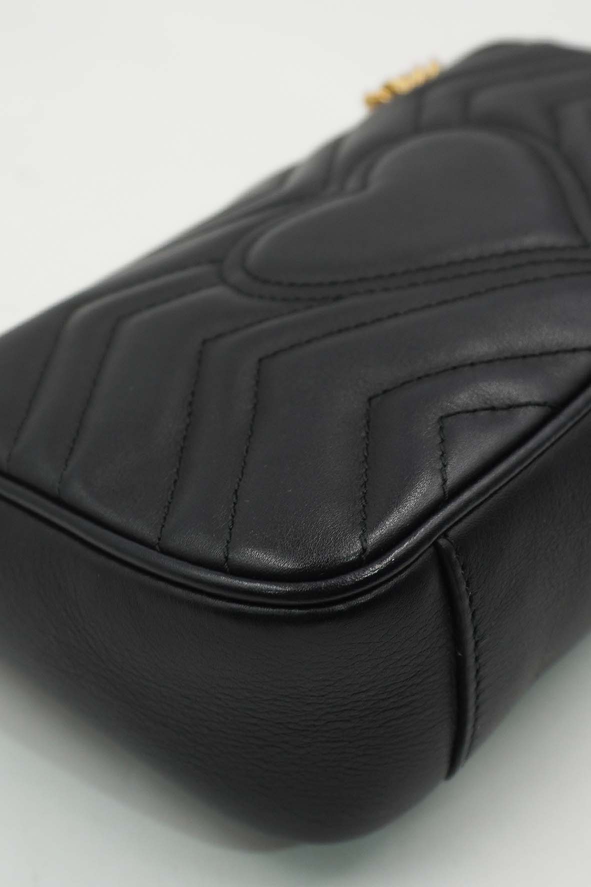 Small GG Marmont Matelasse Shoulder Bag Black