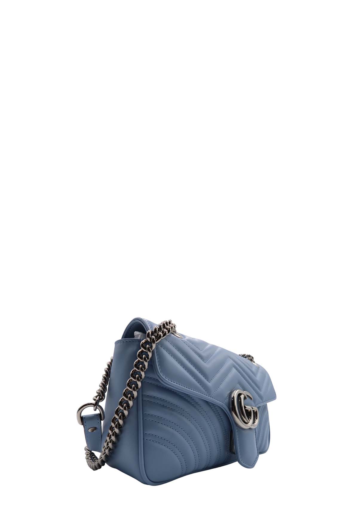 Small GG Marmont Matelasse Shoulder Bag Porcelain Light Blue