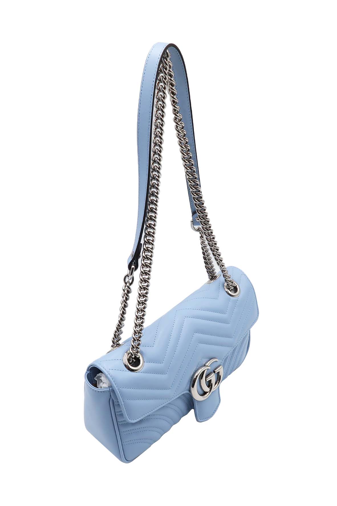 Small GG Marmont Matelasse Shoulder Bag Porcelain Light Blue