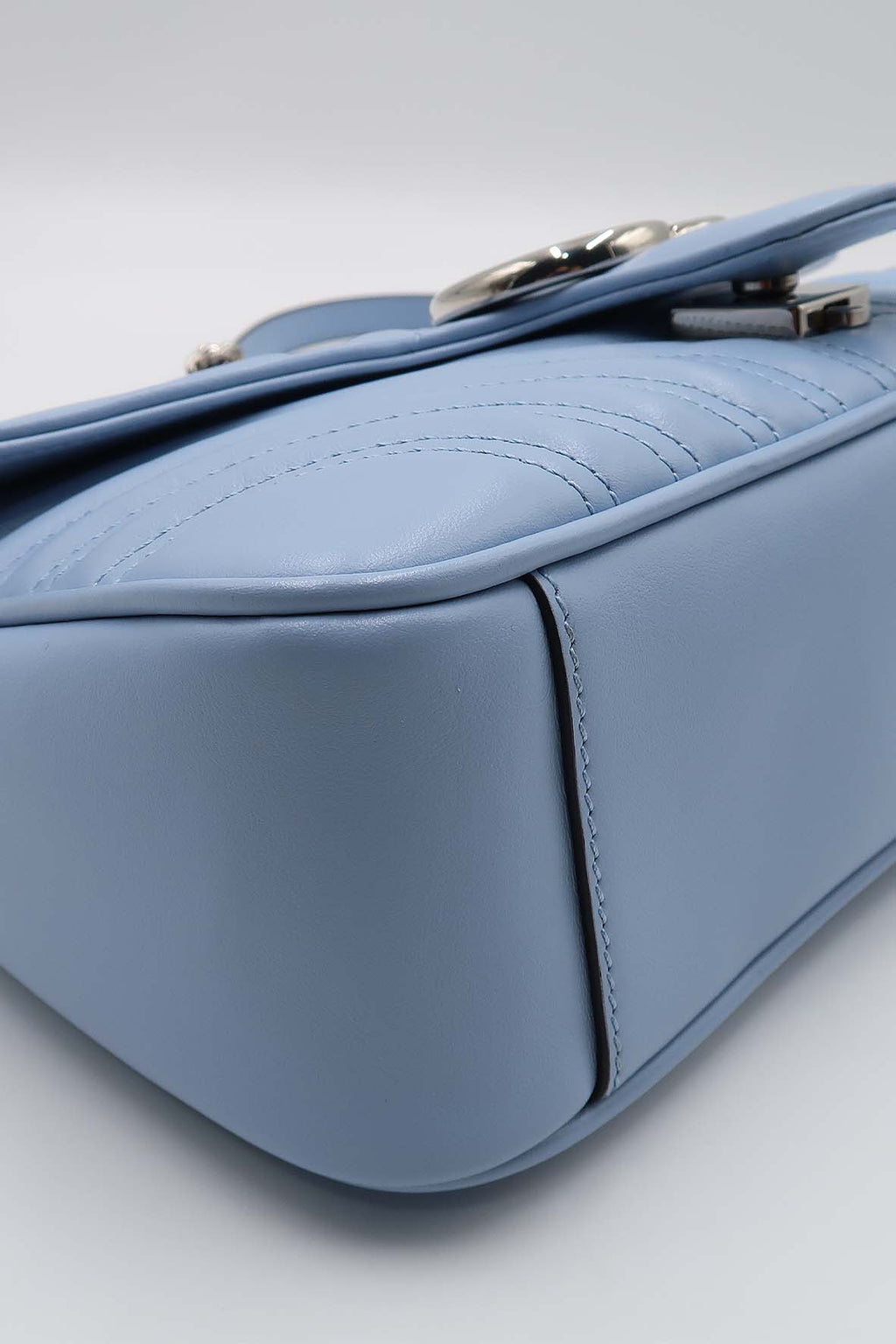 Small GG Marmont Matelasse Shoulder Bag Porcelain Light Blue
