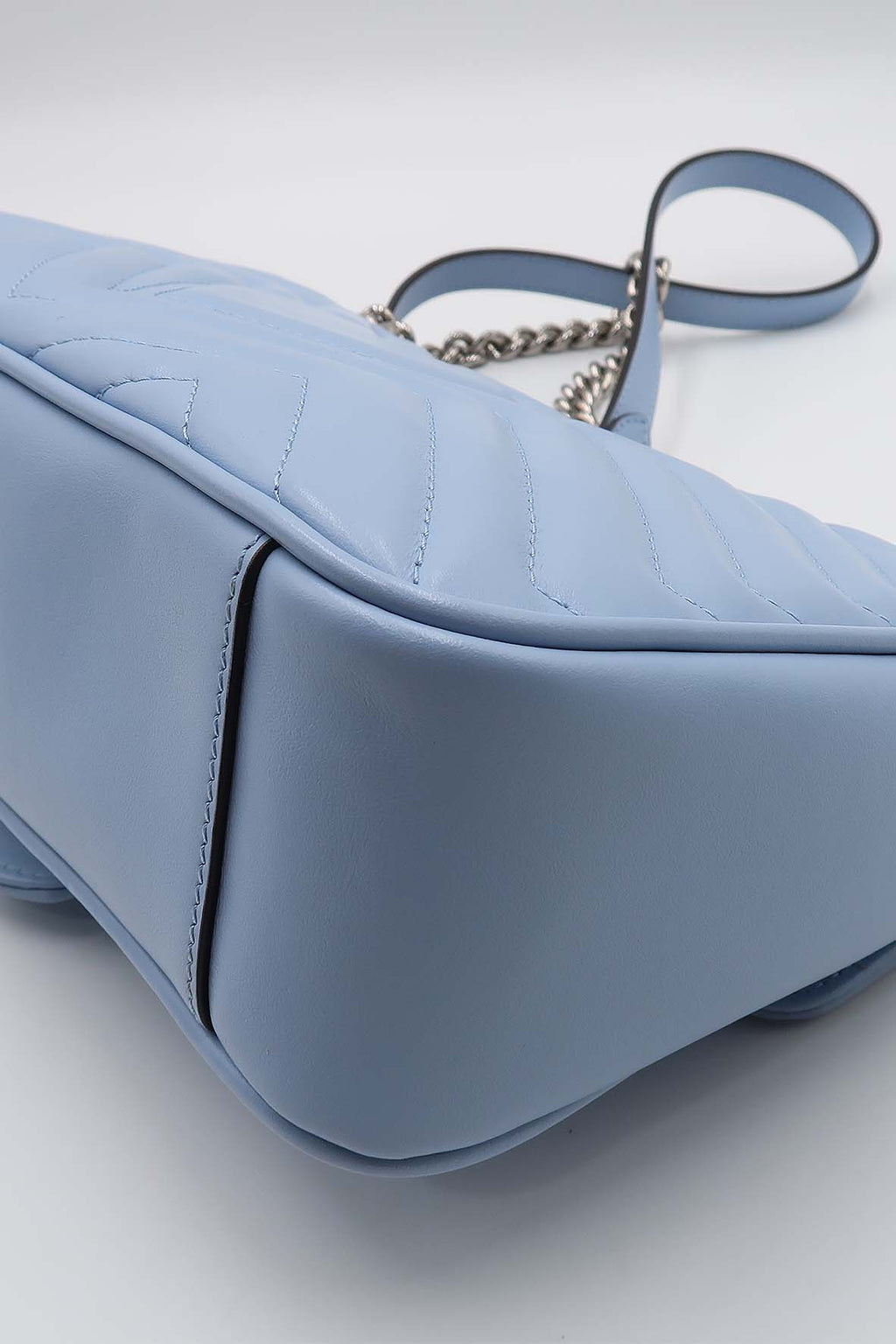 Small GG Marmont Matelasse Shoulder Bag Porcelain Light Blue