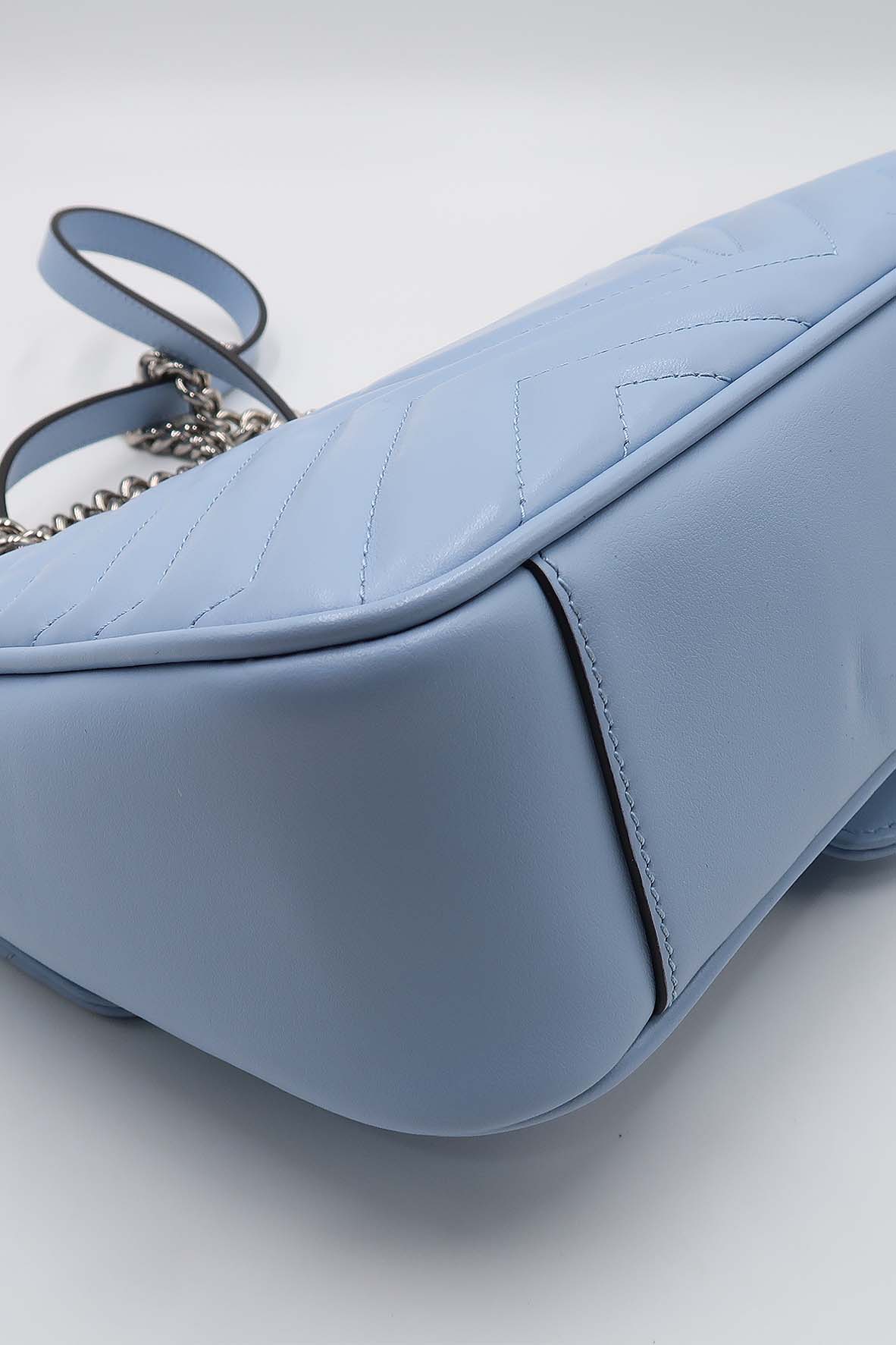 Small GG Marmont Matelasse Shoulder Bag Porcelain Light Blue