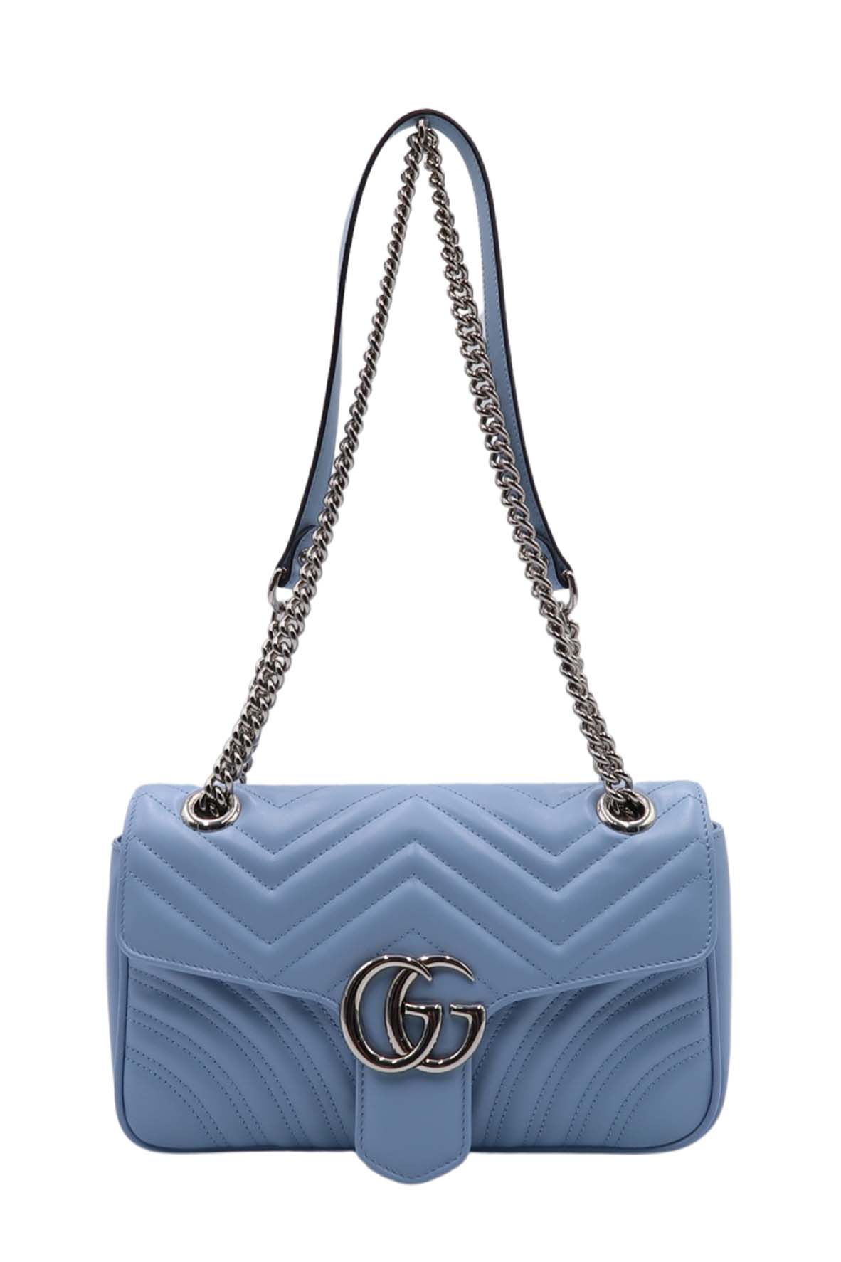 Small GG Marmont Matelasse Shoulder Bag Porcelain Light Blue
