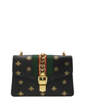 Small Sylvie Bee Star Shoulder Bag Black